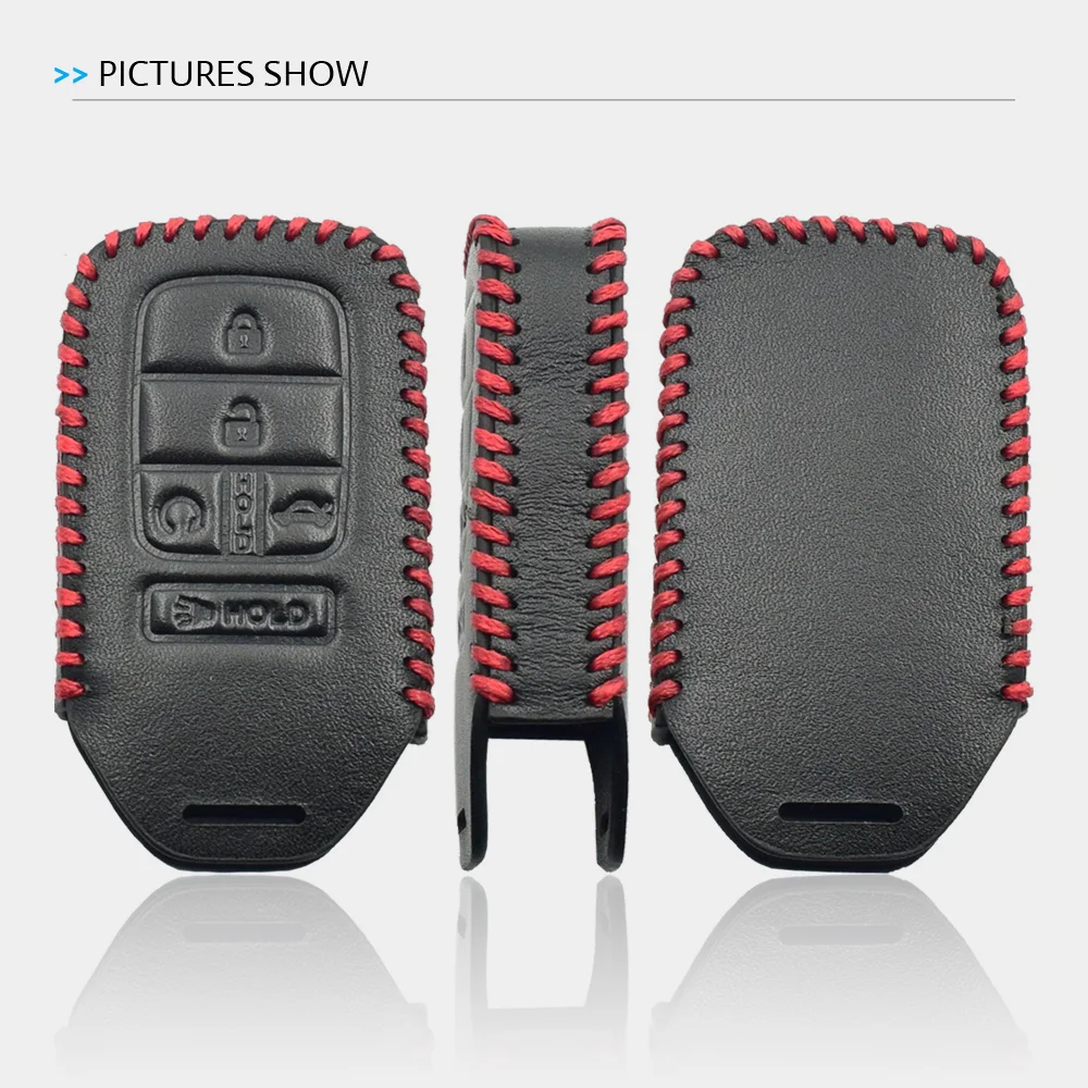 Leder-Autoschlüsselhülle für Honda Civic Fit Accord Pilot CR-V 2019 2020 Smart Remote Fobs Schutzhülle Schlüsselanhängerhalter. – Detail 6