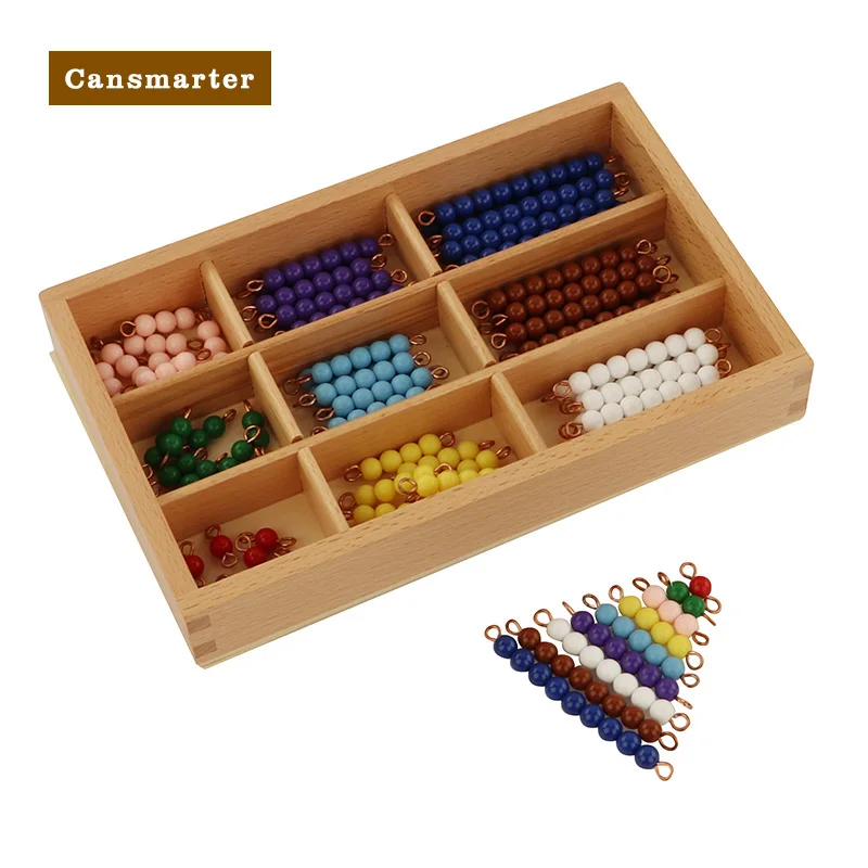 

Color Checker Board Activities Montessori Educational Toys With Box Math Game Practice Kids Wood Toy Beads Chains MA040-3