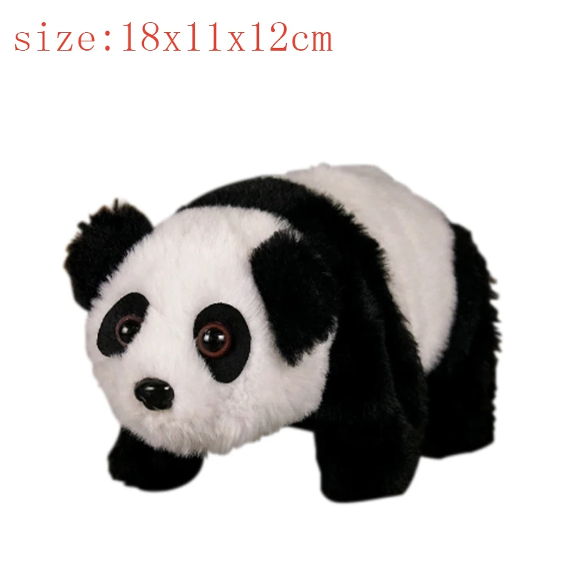 Electric Simulation Alpaca Plush Toy Realistic panda Walking Tail Wagging Shaking Head Stuffed Doll Gift Kids Birthday Xmas Gift