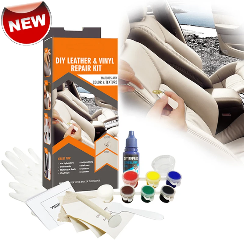 Car Restorer Paste Liquid Skin Leather Repair Kit No Heat Leather Repair Tool Auto Car Seat Sofa Coats Holes Scratch Cracks Rips Restorer Cream