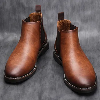 40~46 Men Chelsea Boots Brand Retro Comfortable Fashion Men Boots 2