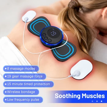 8 Modes Rechargeable Neck Massager with Remote Control Ems Low Frequency Pulse Massager for Muscle Relaxation Relief The Pain 1