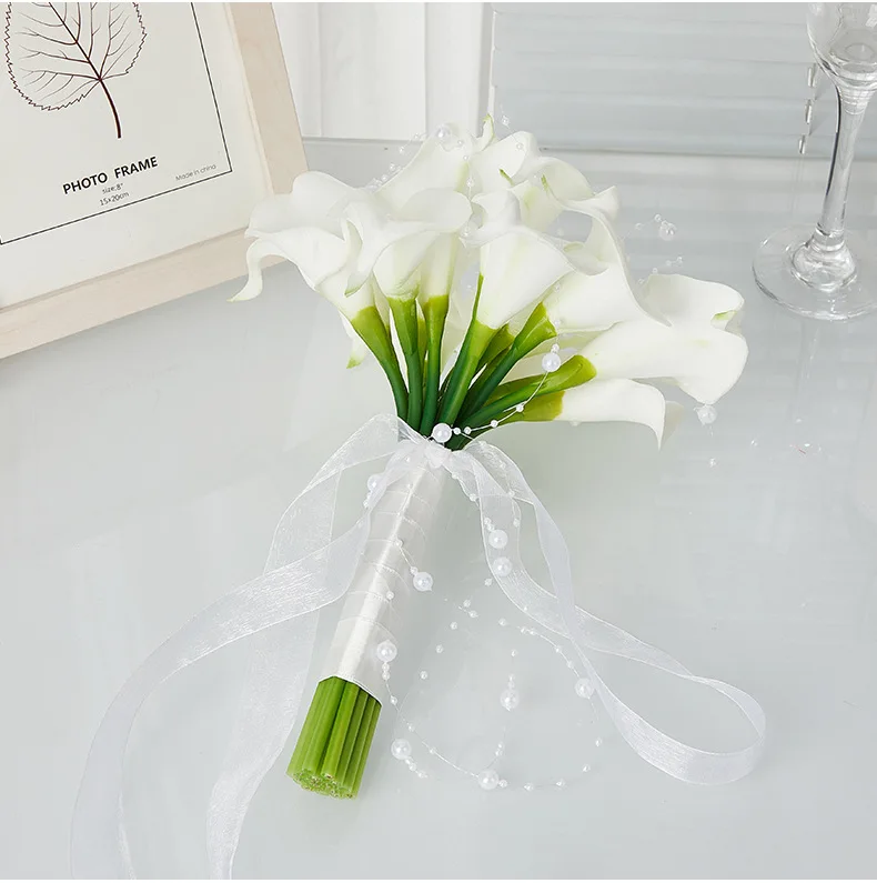 Calla Lilies bride holding flower white Pearls bouquet wedding holding flower wedding bouquets bridal
