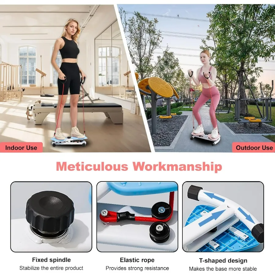 AB Workout Equipment Twist Board for Exercise, Silent ABS+Carbon Steel Home Gym, 150KG Capacity, Fat-Burning, Pre-Assembled & In