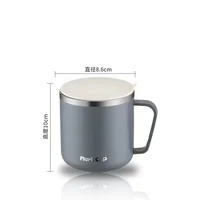 New 304 Stainless Steel Coffee Mugs Portable Cups Heat Insulation Anti-fall Thermos Mug Home with Cover and Handle Mug 6