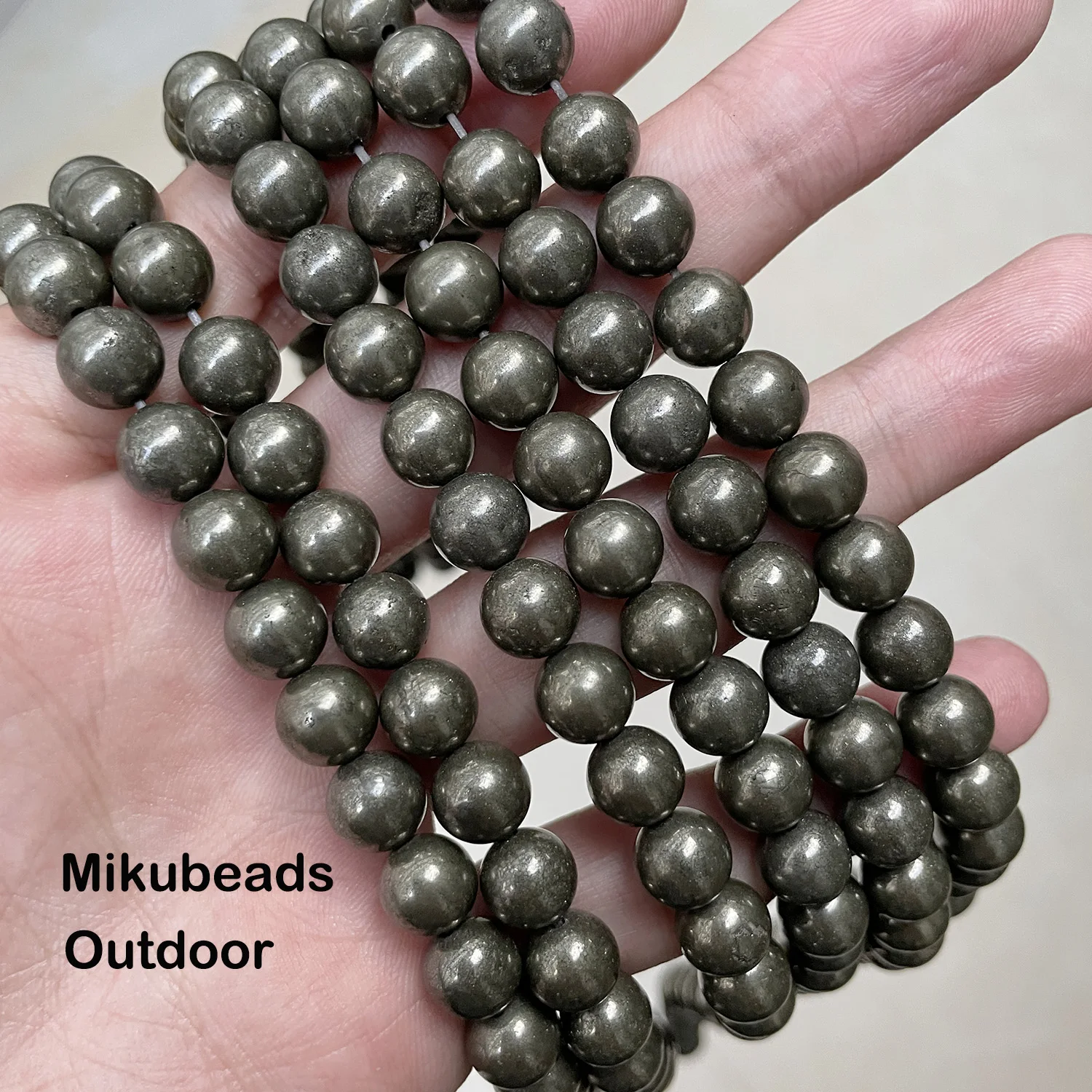 Wholesale Natural 6mm 8mm 10mm Pyrite Round Loose Beads For Jewelry Making DIY Bracelets Necklace Strand Gift 2