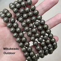 Wholesale Natural 6mm 8mm 10mm Pyrite Round Loose Beads For Jewelry Making DIY Bracelets Necklace Strand Gift 2