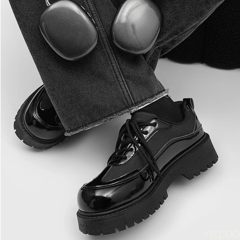 أحذية رجالية عصرية متعددة الاستخدامات لربيع وخريف كاجوال مريحة ومنخفضة من الأعلى ونعل سميك وأحذية رسمية بسيطة وأنيقة