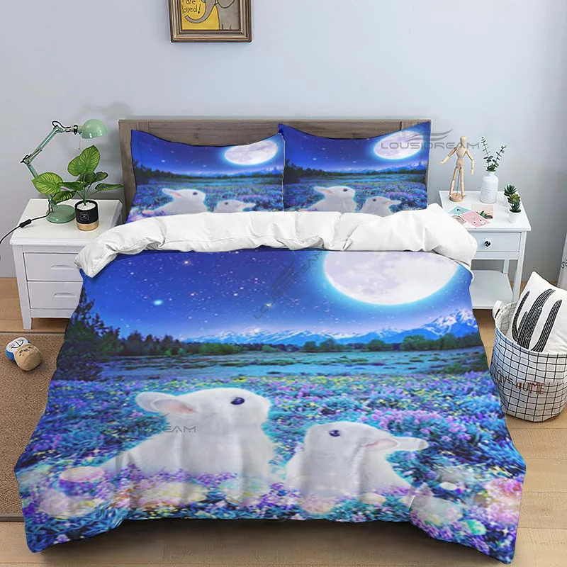 

Moon Fantasy Seaside Night Comforter Bedding Set,Duvet Cover Bed Set Quilt Cover Pillowcase,King Queen Size Bedding Set