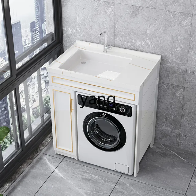 เคาน์เตอร์หินอ่อน LMM สำหรับอพาร์ทเมนต์ขนาดเล็ก ตู้ซักผ้าแบบรวม เครื่องซักผ้าแบบติดตั้งบนเคาน์เตอร์ อ่างล้างหน้าแบบรวม 5
