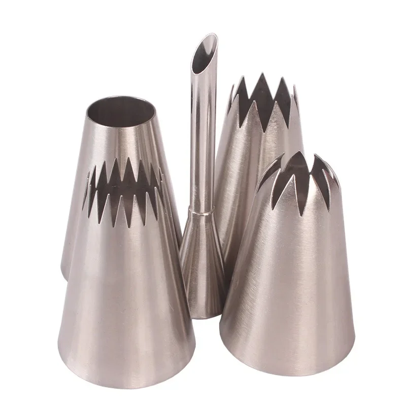Cake Decorating Nozzle Set Extra Large Puff 6-Piece Set 6PCs Cookie Puff Cream Pastry Nozzle Set Baking Tools cake decorating tip set,cake icing nozzles,baking nozzle set,cake decorating nozzle set