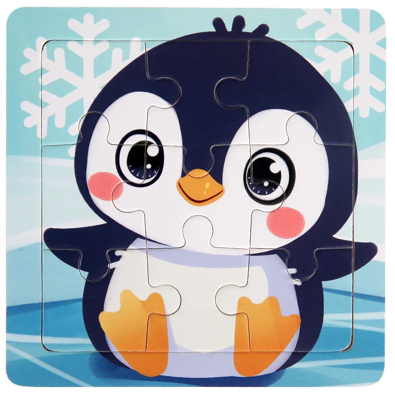 Children's Educational Wooden 3D Puzzle - Cartoon Animal & Traffic Themed