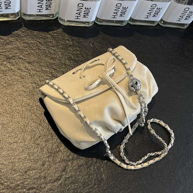 

Women's Pleated Leather Handbag Fashion Brand Shoulder Bag Luxury Designer Crossbody Bag Bow Ladies Casual Tote Clutch Bag