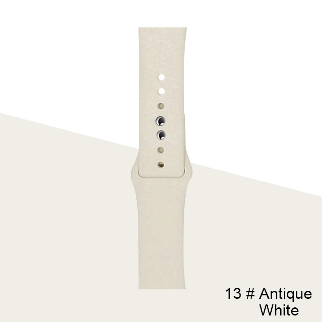 Silicone Strap For Apple Watch band 45mm 41mm 44mm 40mm 38mm 42mm Watchband Bracelet Correa For Iwatch Series 6 Se 5 4 3 7 Antique-White-13