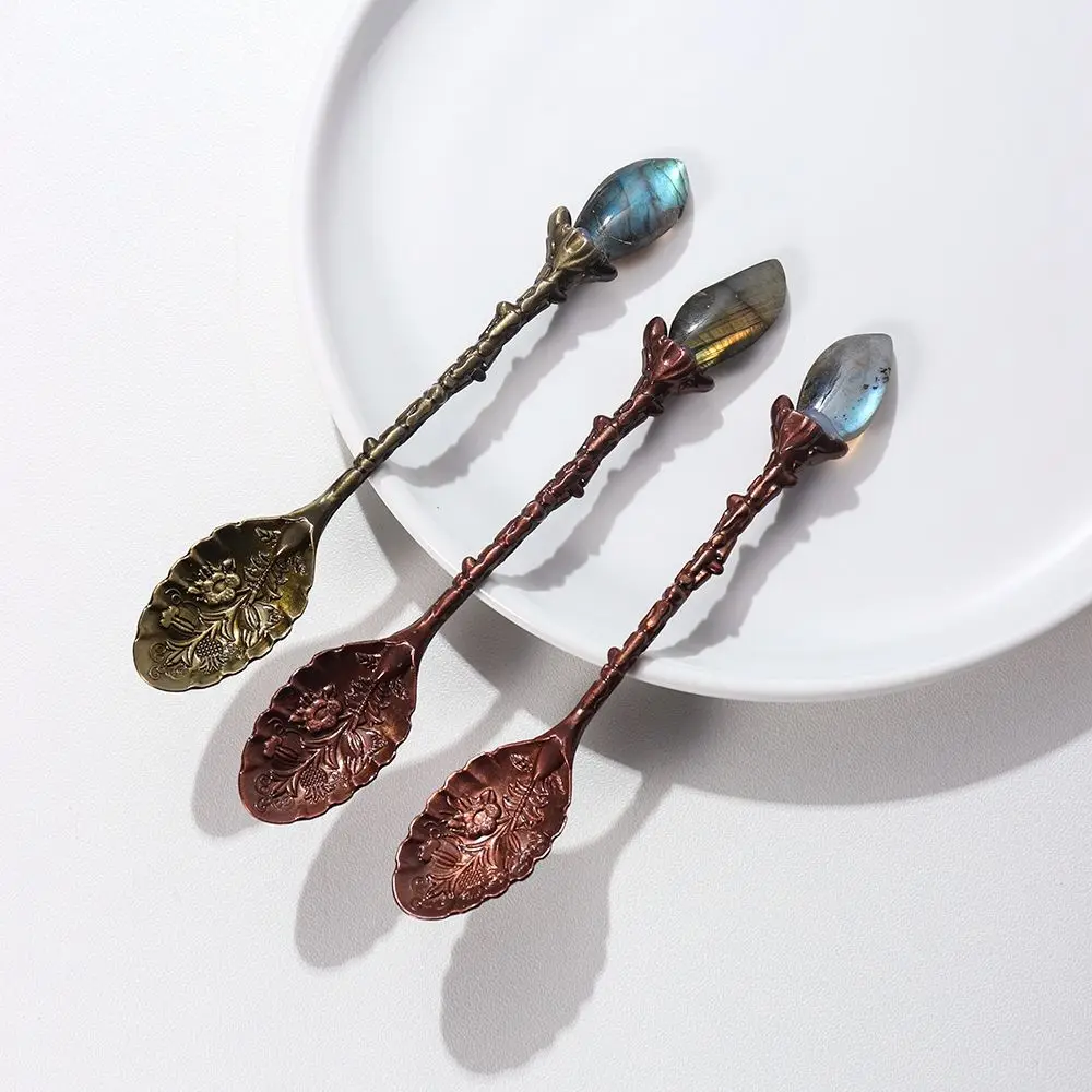 

Nordic Round Stirring Scoop Bar Natural Amethyst Tea Spoon Kitchen Supplies Coffee Spoon Tableware