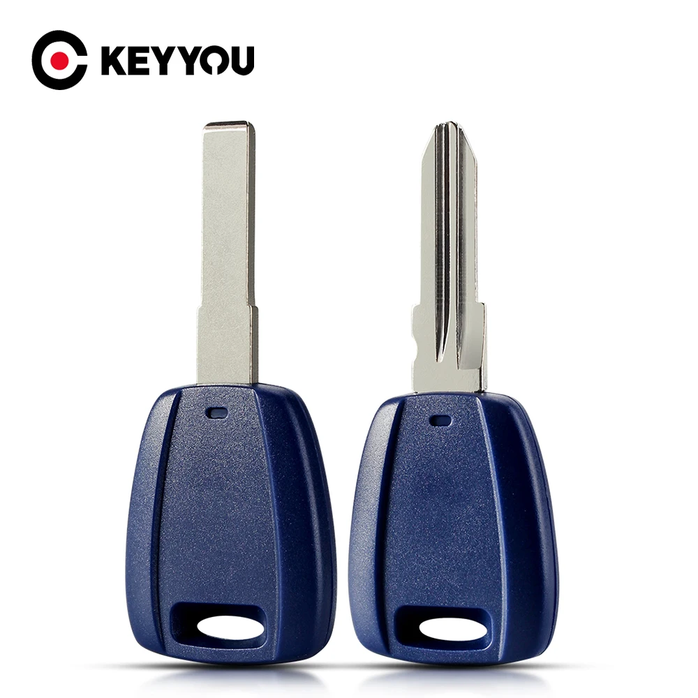 KEYYOU 10 stücke Transponder Schlüssel Shell Auto Auto Blau Abdeckung Fall Für Fiat Punto Doblo Bravo Seicento Stilo Uncut SIP22/GT15R Klinge