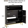 Shoe Storage Cabinet with 2 Flip Drawers & Side Cabinet Shoe Rack Organizer with LED Light and Charging Station Shoes 2