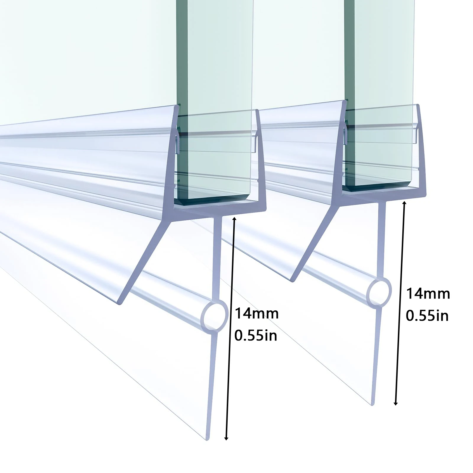 2 uds puerta de ducha de vidrio, sello inferior de puerta de barrido para sellar 4-6mm, burlete para puerta, tira de sellado sin marco para baño, parada de fugas de ducha