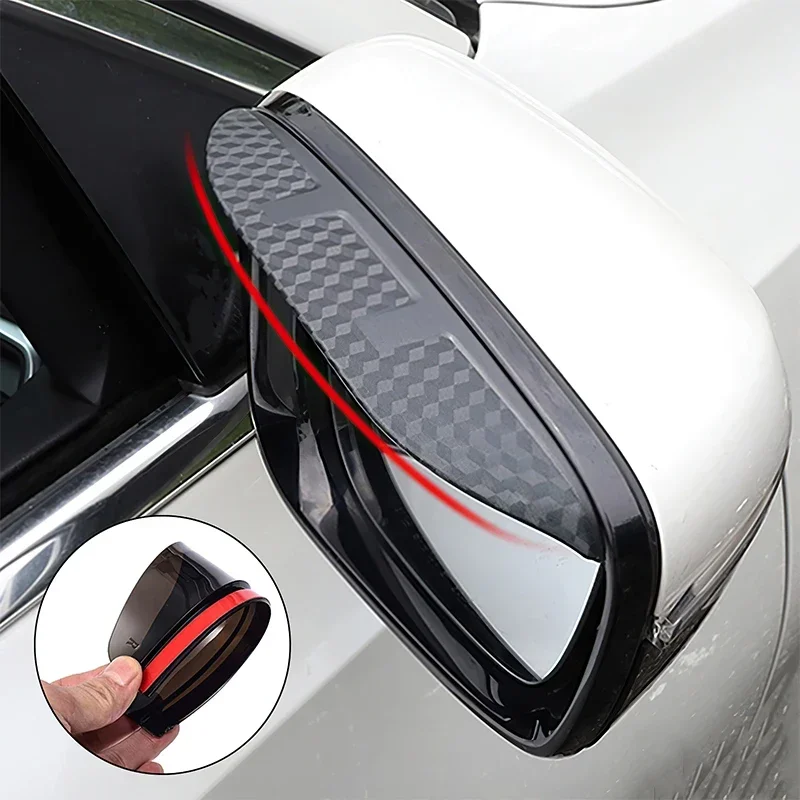 Rearview Mirror Rain Shield 2Pcs Car Rearview Mirror Rain Eyebrow Rain Shield Snow Guard Sun Visor Auto Rear View Shade Protector Rainproof Blades Sticker