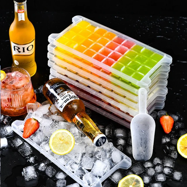 Silicone Ice Tray Large-capacity Ice Cube Mold Household Ice Storage Ice  Box With Lid Refrigerator Ice Cube Artifact - Ice Cream Tools - AliExpress