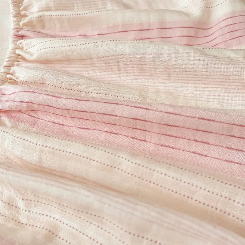 Skin-friendly Bedsheet Pure Cotton Bed Linen Stripe Style Bed Cover Single Mattress Protector sabanas (Pillowcase Need Order) 5