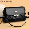 Luxury Handbag Women Bags Designer Pu Leather Knitting Shoulder Messenger Crossbody Bags for Women Mother Bolsa Ladies Hand Bag