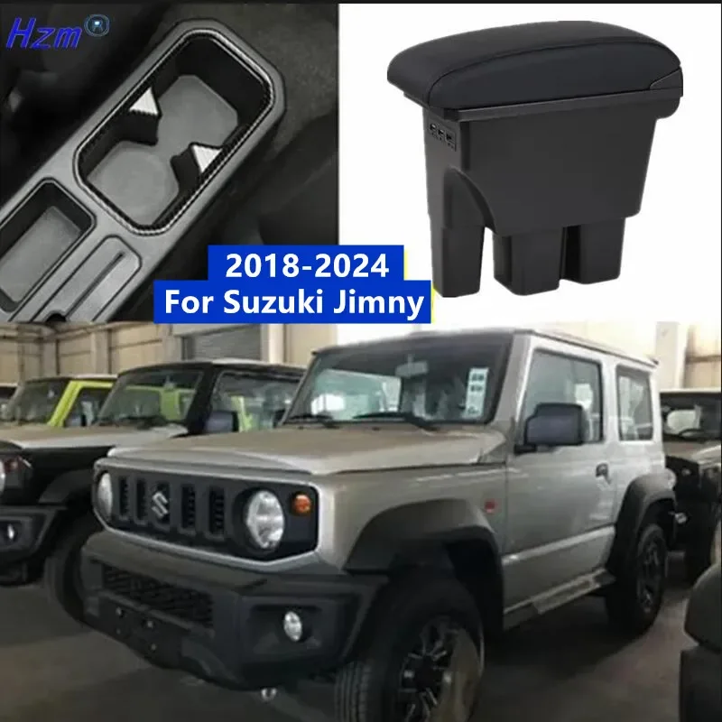 Black Line Central Control Armrest Box Storage Box Fit For Suzuki Jimny  19-2020