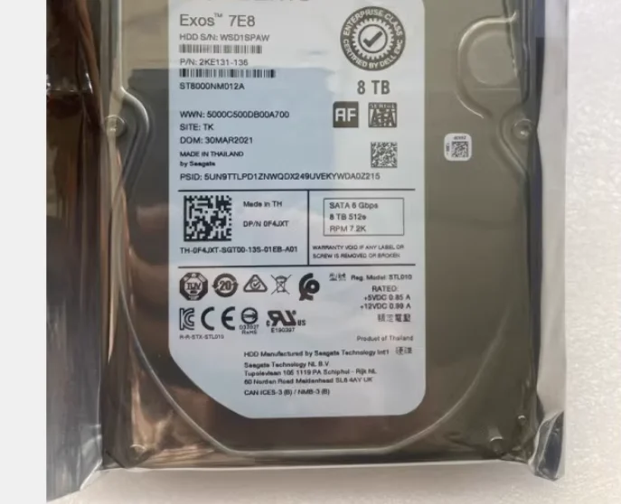 For 0F4JXT ST8000NM012A 8T 7 2K SATA 3 5 inch server hard drive