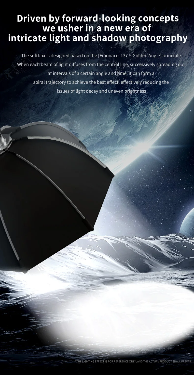 Description Picture 6 of itemTRIOPO K3 Series 55cm 65cm 90cm 120cm Quick-Setup Octagon Softbox Bowens Mount for Godox Aputure Sokani Studio LED Video Light