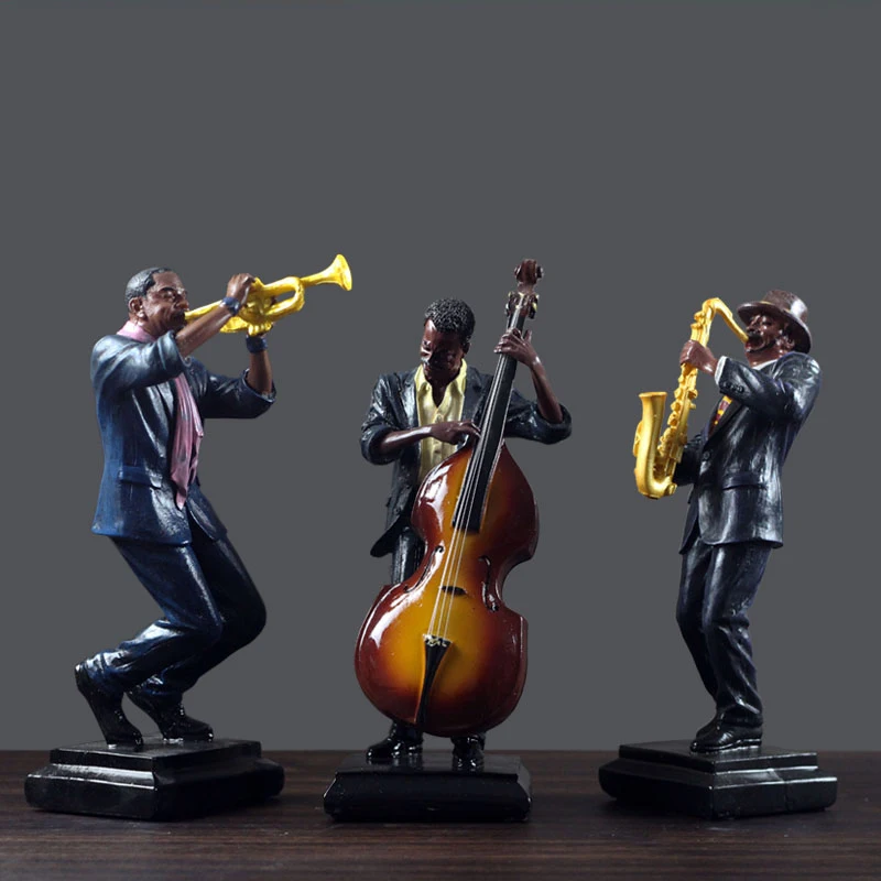 

American Music Figures Resin Sculpture Ornaments Hotel Club Bar Figurines Crafts Home Livingroom Bookcase Accessories Decoration