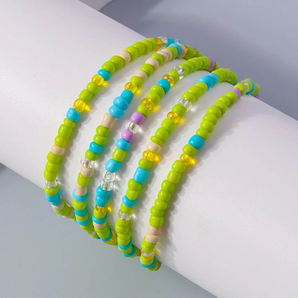 Aihua Böhmen Multi Layer Bunte Perlen Fußkettchen für Frauen Handgemachte Sommer Strand Barfuß Armband Knöchel auf Bein Fuß Schmuck Geschenk – Detail 27