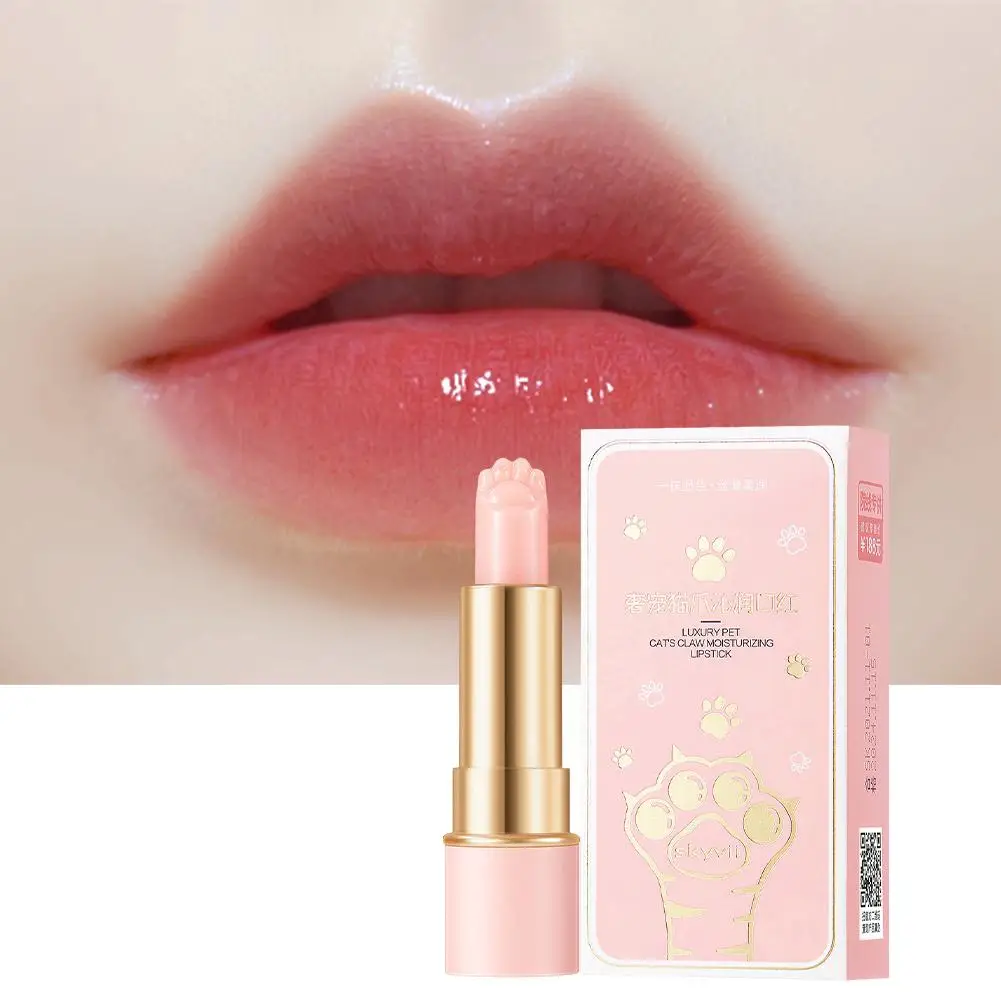Moisturizing Temperature Color Changing Lip Balm, Cute Cat Paw Lip Balm, Color Changing Lipstick Nourish Thermochromic Lip Balm 6