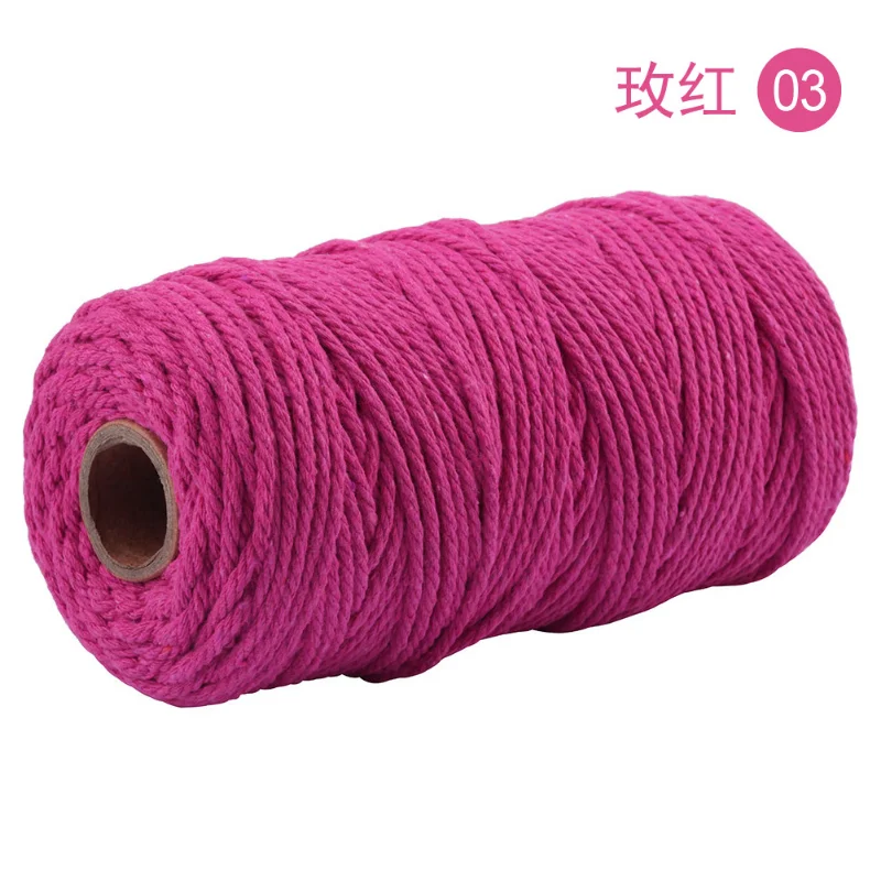 cotton rope 2 yard Monochrome Cotton Rope Diy Hand-woven Rope 2mm Thick Colored Cotton Thread Weaving Tapestry Binding