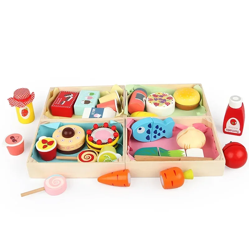 Educational Toys Kitchen Toys Pretend Kitchen Toys Pretend Food Toys Wooden Simulation Kitchen Toy Montessori Pretend Play House Series