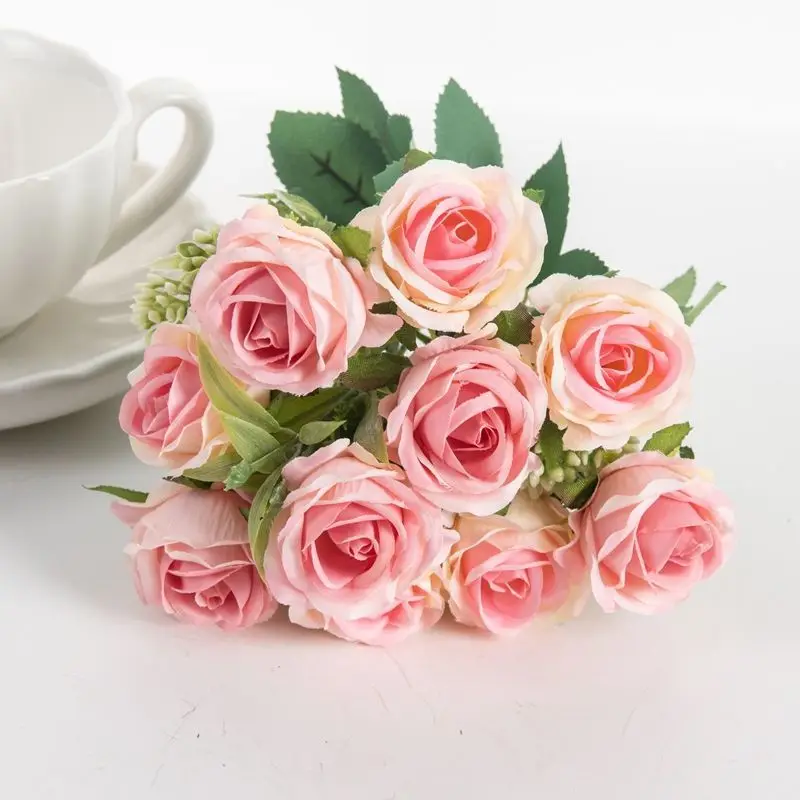 Vibrant Begonia Artificial Flower Bouquet for Stunning Indoor and Outdoor Decoration