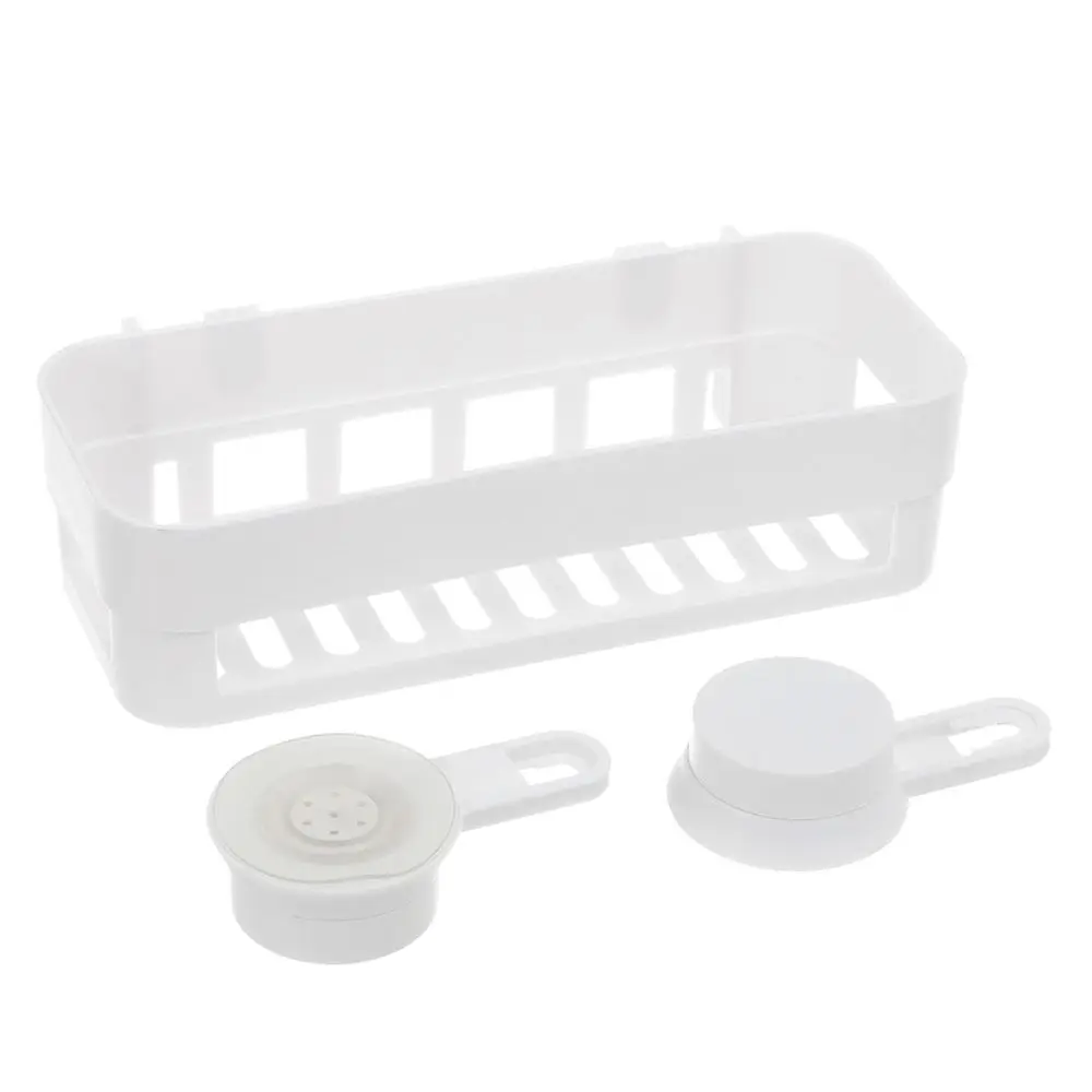 Corner Shelf With Suction Shower Rack Organizer Cup Bathroom Storage Wall Basket 3