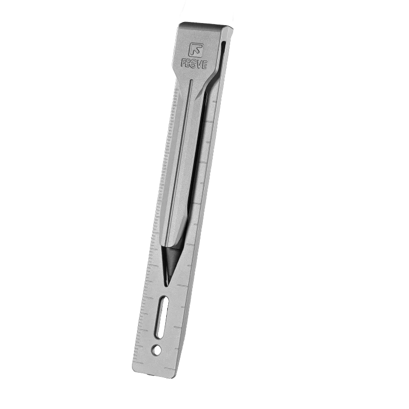 EDC Titanium Alloy Ultralight Metric Ruler With Magnetic Pencil Outdoor Portable Multi functional Tools
