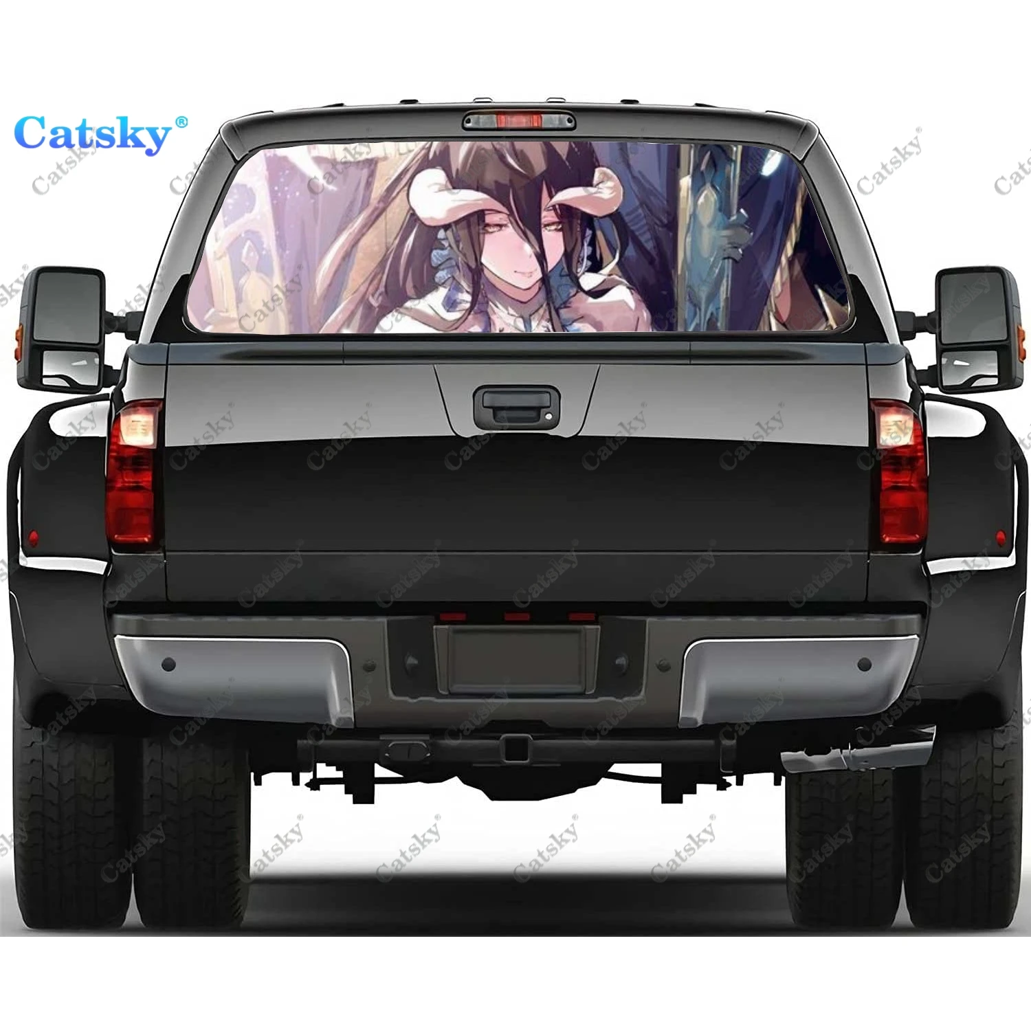 

Anime OVERLORD Printing Rear Window Stickers Windshield Decal Truck Rear Window Decal Universal Tint Perforated Vinyl Graphic