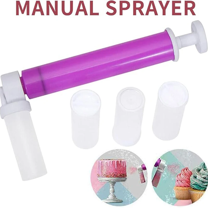 1Set(5pcs) Manual Cake Spray Guns Glitter Spray Decorating Dessert Cake Spray Pump Pastry Airbrush Baking Tool Eco-friendly