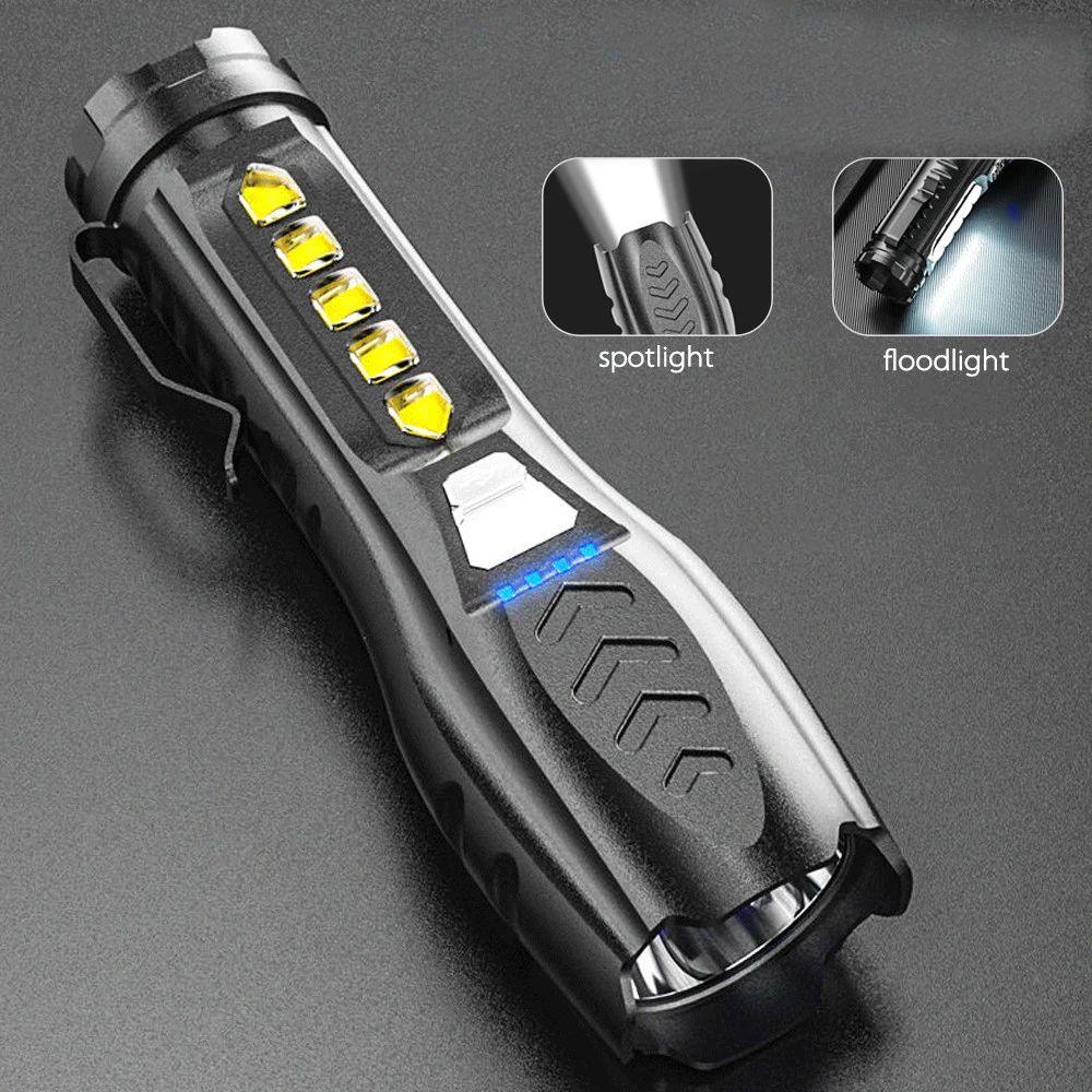 

New Portable Strong Light led Flashlight USB Rechargeable Highlight Tactical Flashlight Outdoor Lighting LED Camping light