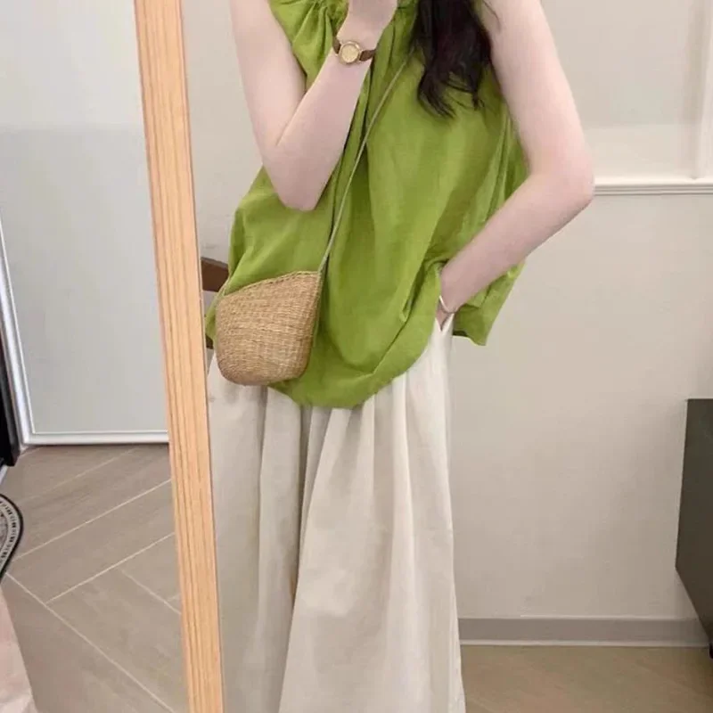 Maternity Suit Summer Matching Set Elegant Age-Reducing Stylish Green Top Pants 2-piece Set For Pregnant Women