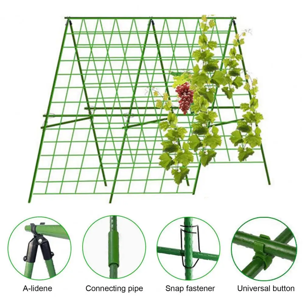 120/160cm Metal Garden Trellis For Climbing Plants A-Frame Grape Trellis With Texture Plant Support Trellis For Vines Vegetables