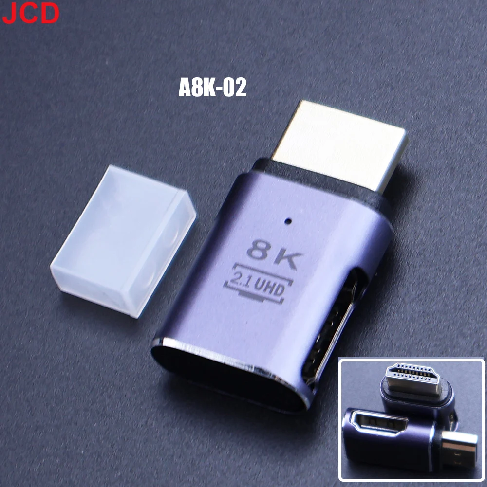 8K HD Right Angle HDMI-Compatible Adapter - Male to Female Converter