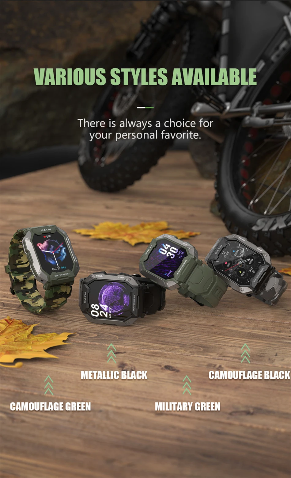 KALOSTE Smart Watch Men Outdoor Sports Watches Waterproof Fitness Tracker Blood Pressure Monitor Smartwatch For Huawei Xiaomi