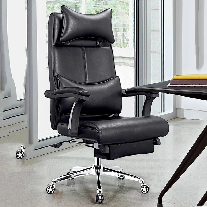 Bedroom Leather Office Chair Ergonomic Designer Comfortable Chair Armchair Rolling Lounge Chaise De Bureaux Salon Furniture