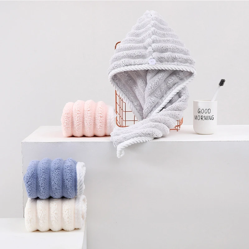 Candy velvet dry hair cap women's coral velvet thickened absorbent quick drying towel headband towel dry hair towel quick drying towel