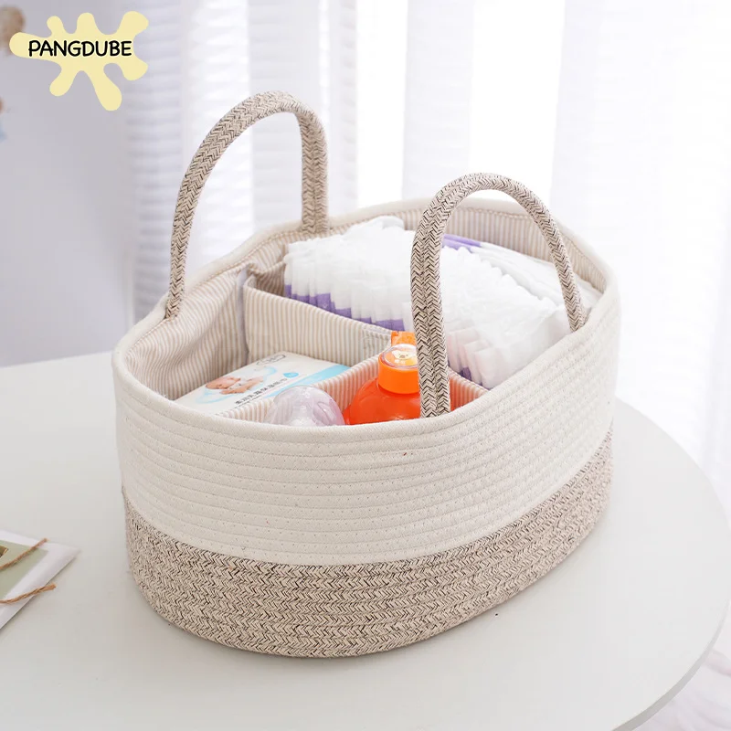 Organizer per pannolini, elegante cestino portaoggetti per neonati e cambio pannolini, regalo per lista baby shower, 38 x 25,4 x 17,8 cm, con divisori rimovibili (verde