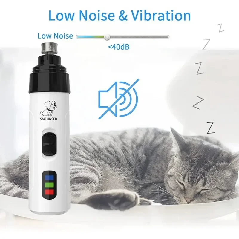 Pet Nail Grinder USB Rechargeable Dog Electric Nail Clipper Cat Claw Beauty Grinder Silent Pet Clipper Beauty Trimming Tool