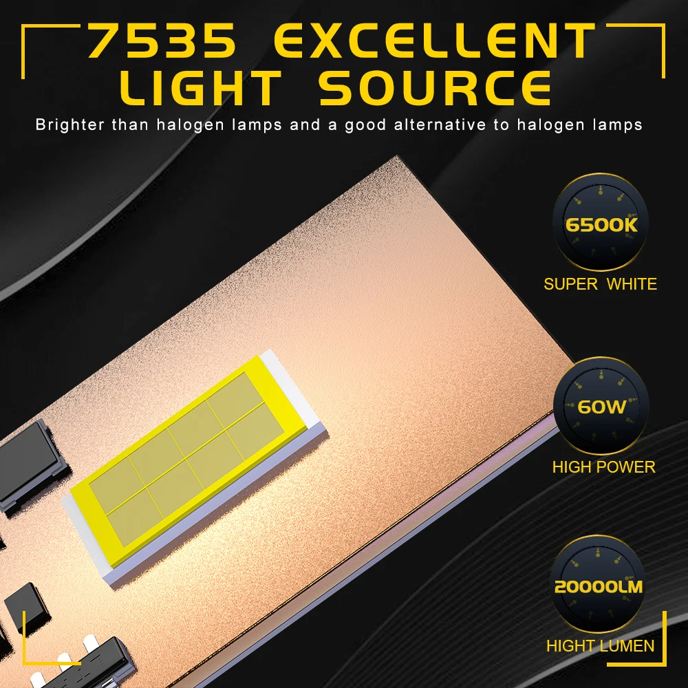 BMTxms 2PCS 1:1 팬 포함 H7 LED 모토 상하향등 헤드라이트 헤드램프 60W H1 H3 LED 자동차 안개등 DRL 램프 (BMW 혼다 스즈키 용)