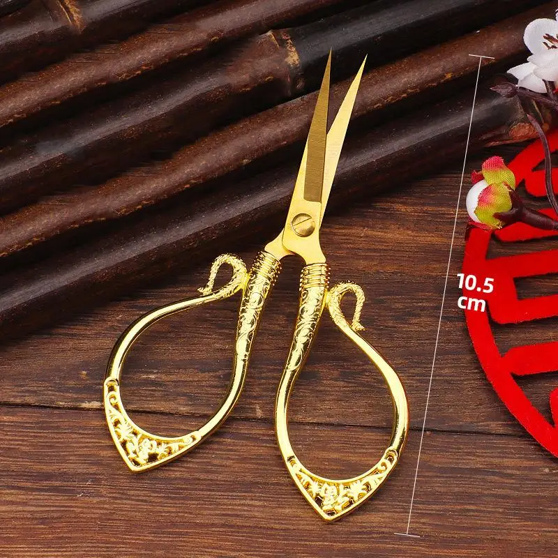 Sewing Scissors Retro Stainless Steel Yarn Shears Cloth Cutter Household Embroidery Tailor